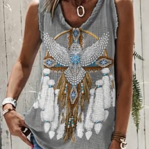 Ethnic Aztec Print Sleeveless Tank Top