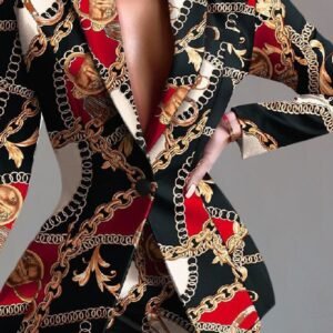 Fashion Fitted Blazer Crop Pants Set