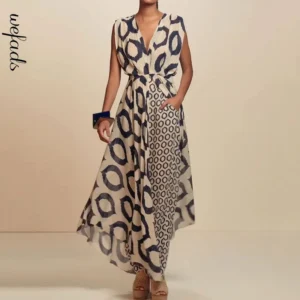 Printed Lace-Up Top and Pants Set for Women